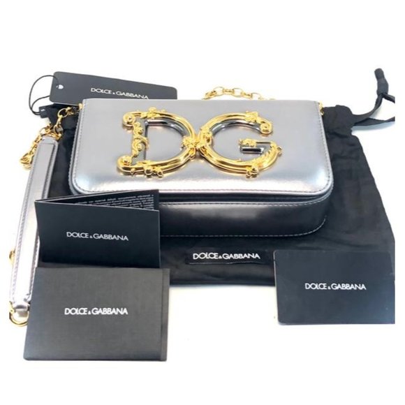 DOLCE And GABBANA DG Girls Small Metallic Napa Shoulder Bag - Picture 11 of 16